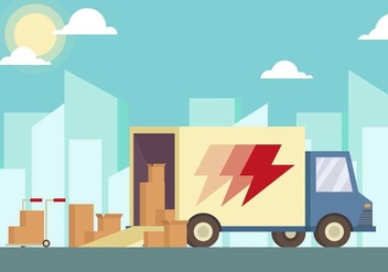 Moving Van Illustration Vector - Free vector #433587